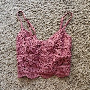 Mauve Crochet Crop Top